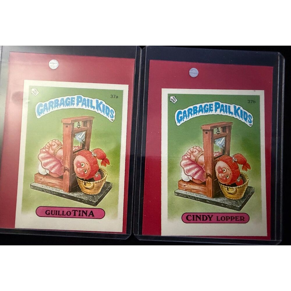 Vintage 1985 Topps Garbage Pail Kids UK Minis Series 1 37A and 37B